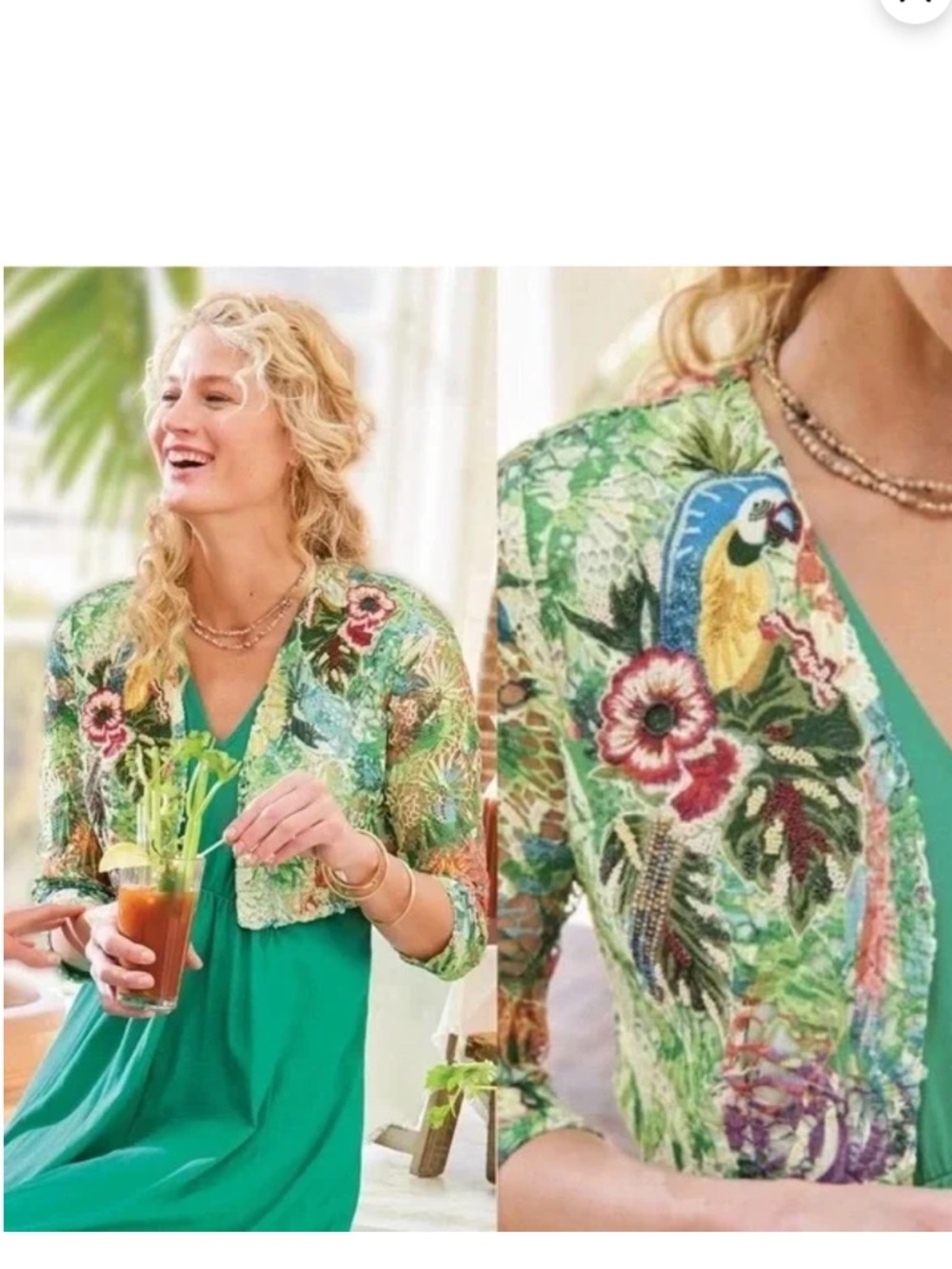 Soft Surroundings lace cropped bolero